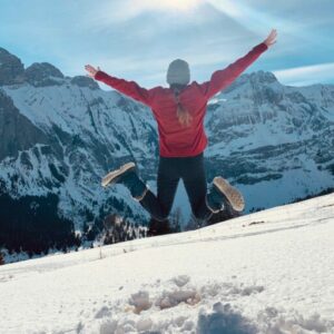 Jumping in the French Alps